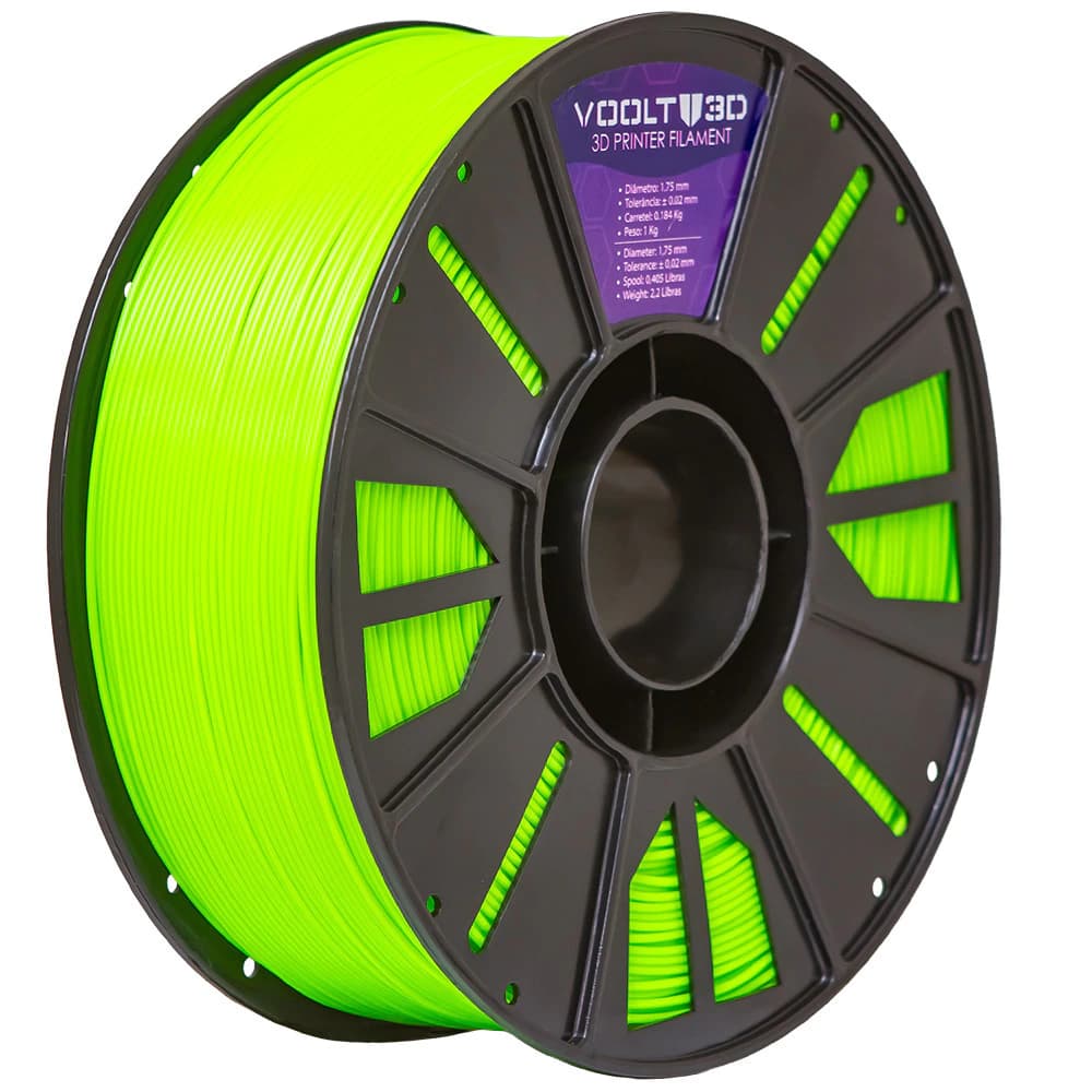 Filamento ABS Verde Neon High Speed Premium - 1Kg