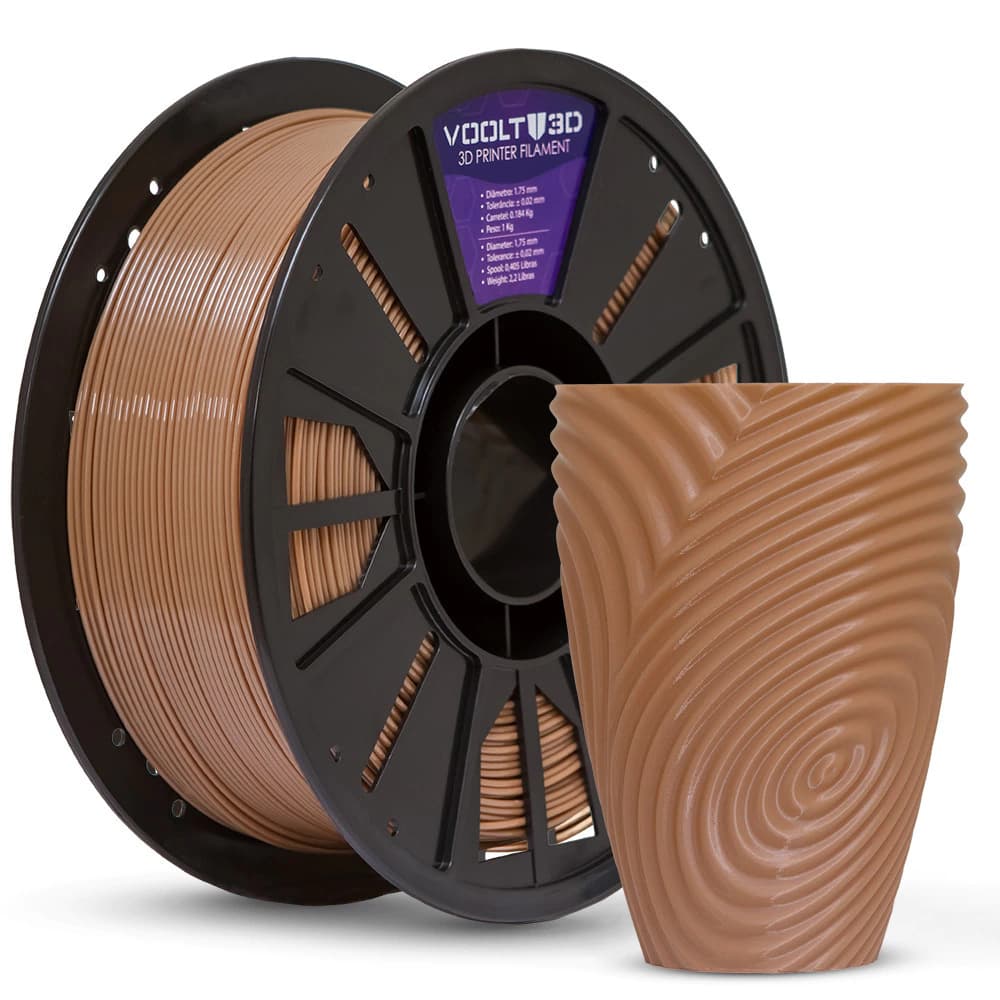 Filamento PETG HF Marrom Cappuccino High Fluidity Premium - 1Kg