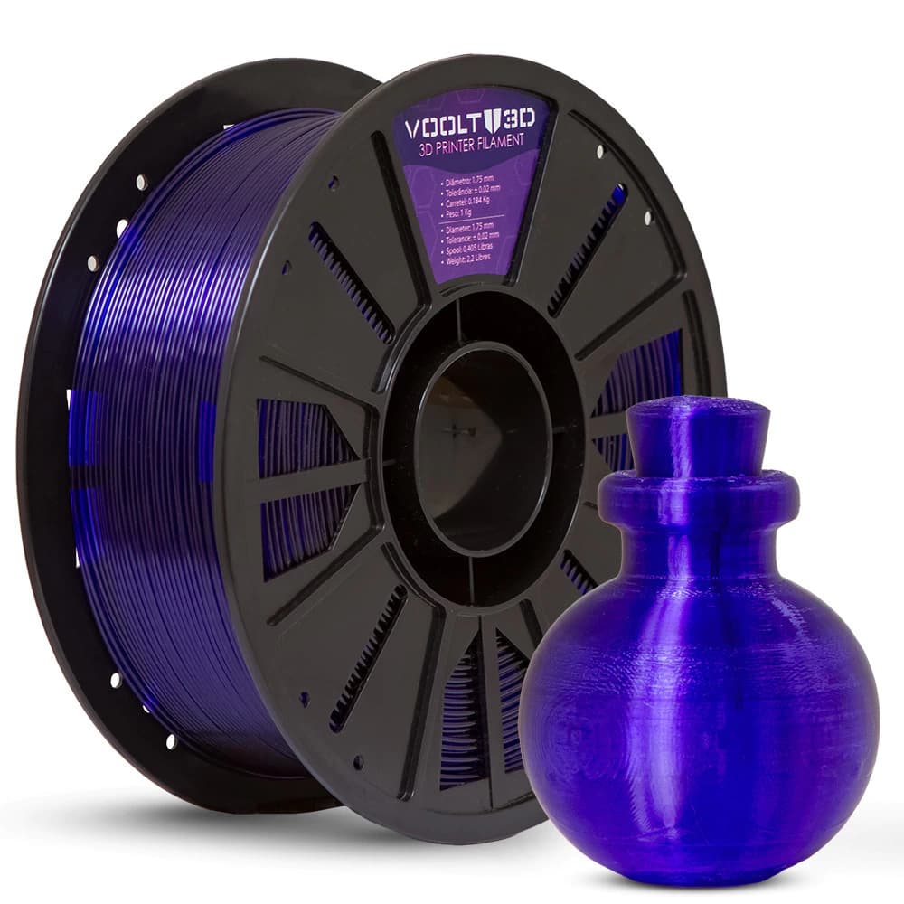 Filamento PETG HF Roxo Translúcido High Fluidity Premium - 1Kg