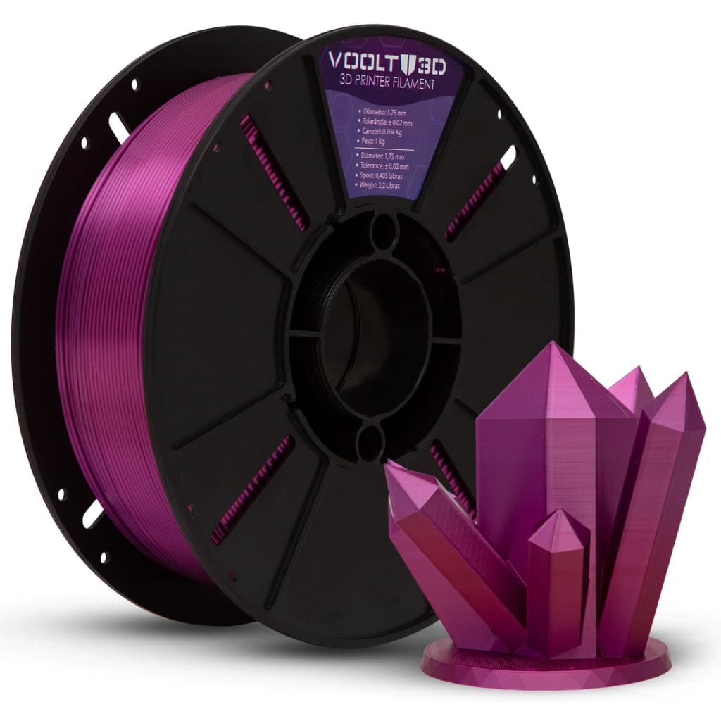 Filamento PLA Rosa Ametista V-Silk High Speed Premium - 1Kg