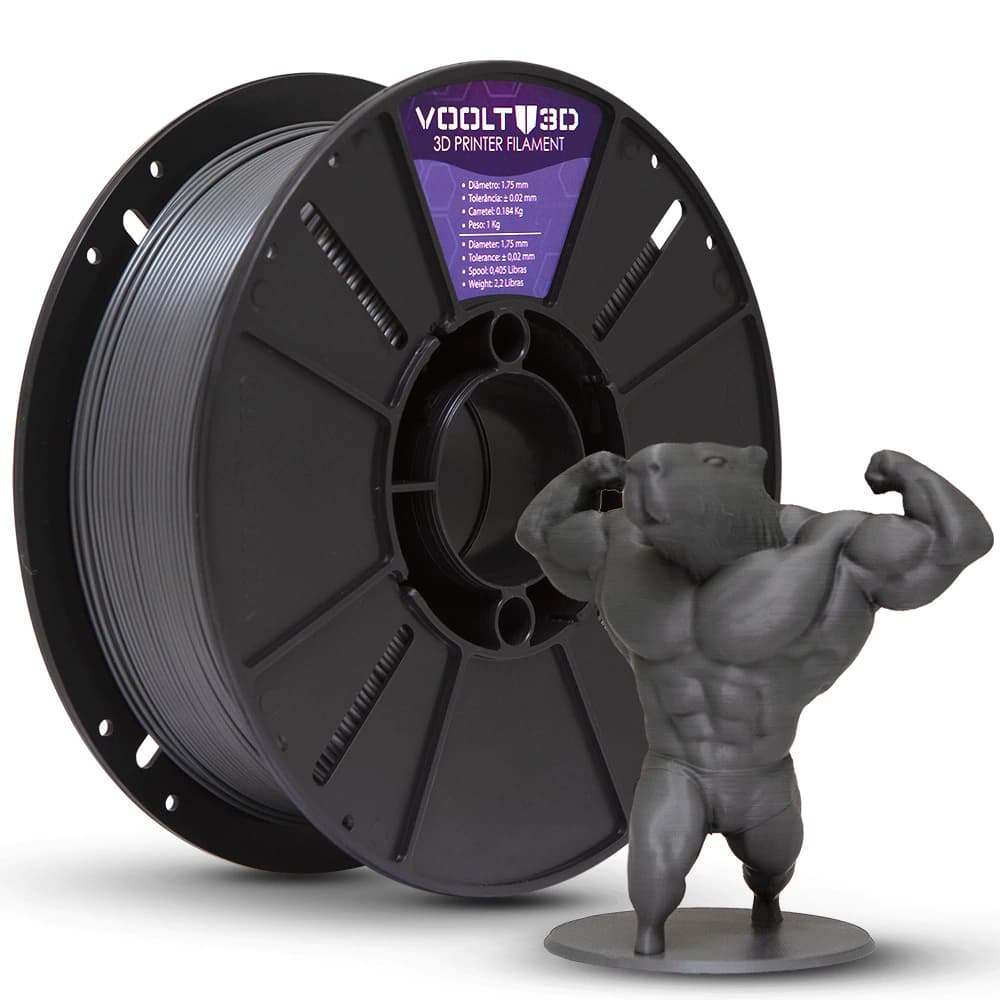 Filamento PLA Cinza Grafite Velvet High Speed Premium - 1Kg
