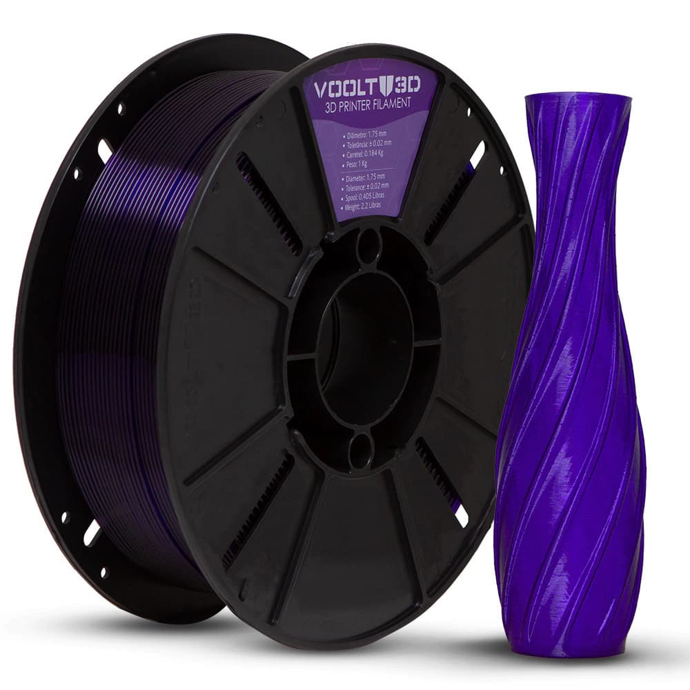 Filamento PLA Roxo Translúcido High Speed Premium - 1Kg