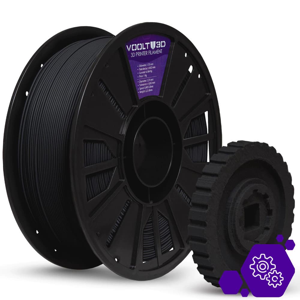Filamento Poliamida 6 Fibra de Carbono (PA6) | Nylon Reforçado com Fibra de Carbono - 1Kg
